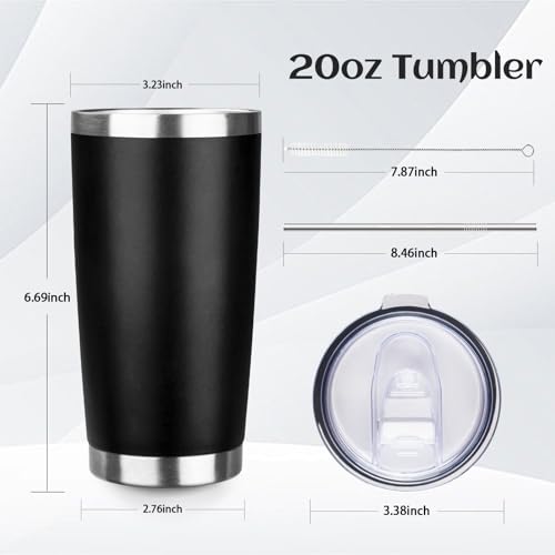 DIW 20oz Insulated Tumbler Travel Coffee Mug with Lid Straw