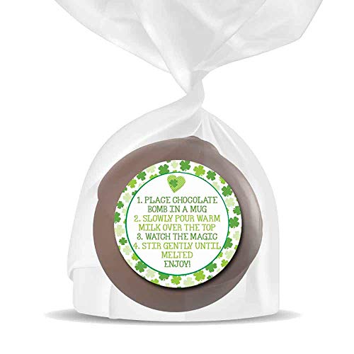 Wee Bit O' Cocoa Shamrock Themed Happy St. Patrick's Day Hot Cocoa Bomb Packaging Sticker Labels