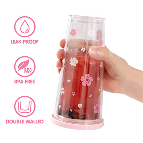 Reusable Plastic Boba Cup With Lids And Straws