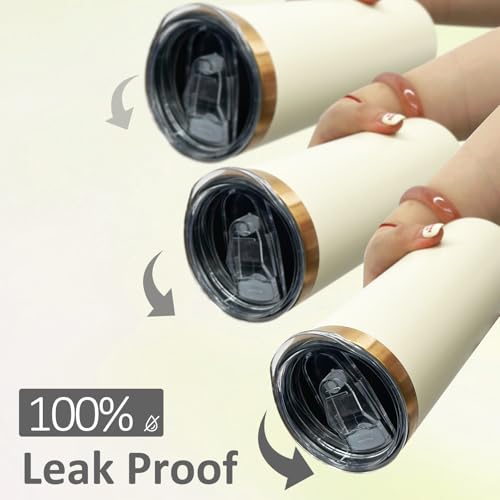 20 oz Skinny Tumblers Bulk with Lids and Straws Cream (8 Count)