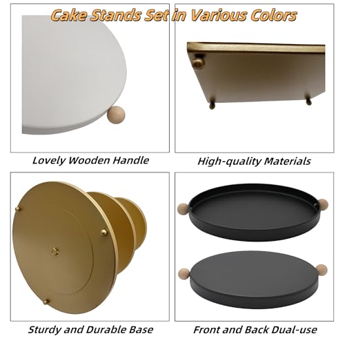 Set of 7 Black Cake Stands Metal Dessert Display Holder Table Decor (7 Count)