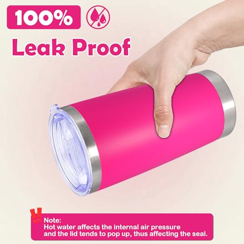 20oz Tumbler Stainless Steel Tumbler Coffee Tumbler with Lid Hot Pink