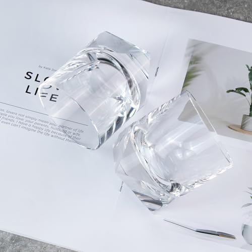 Crystal Whiskey Glasses Set of 2 Hand Blown Old Fashioned Glasses (2 Count)