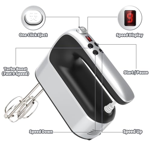 9 Speed Digital Hand Mixer Electric