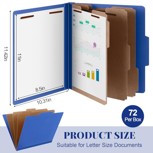 72 Pcs Classification Folder Letter Size (72 Count)
