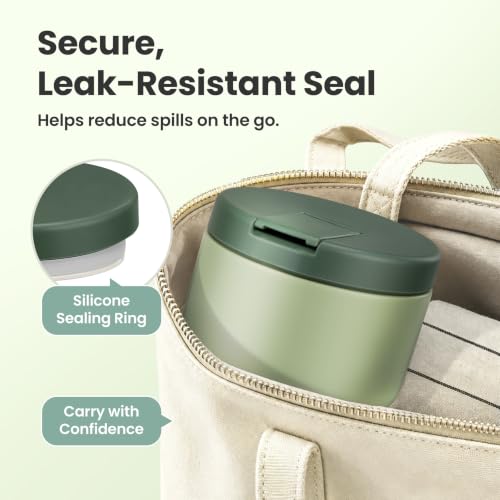 12oz Insulated Vacuum Food Jar with Buckle Lid Wide Mouth Soup Thermo for Hot Food Kids Leakproof Stainless Steel Lunch Container