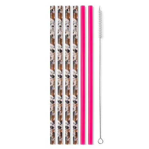 Reusable Straw Set with Cleaning Brush (6 Count)