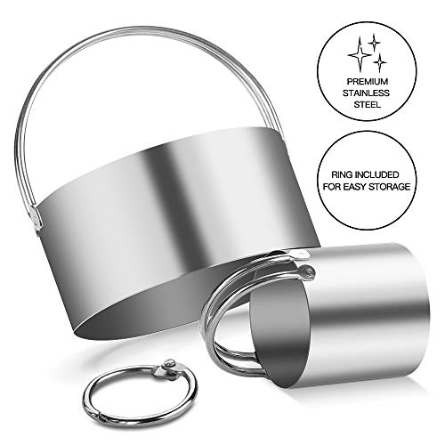 5 Pieces Cookie Cutters Round Cutters Stainless Steel Biscuit Cutter with Handle in Graduated Sizes Round Shape Molds (5 Count)