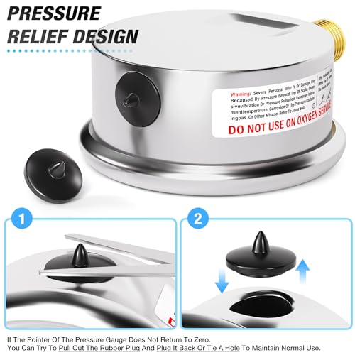 0~100Psi Stainless Steel 1 (2 Count)