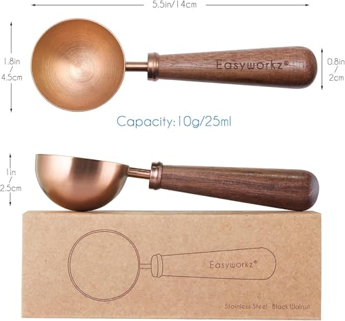 Retro Stainless Steel Coffee Spoon With Black Walnut Handle