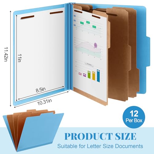 12 Pcs Classification Folder Letter Size