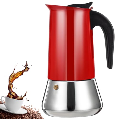 12 Cup Stovetop Espresso Maker Stainless Steel Moka Pot Stove Top Percolator Italian Coffee Makers Capable Mocha Greca Machine Cafe Classic Induction Cookers for Home and Camping 600ml 20oz