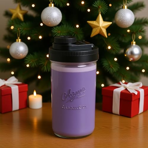 Mason Jar Drinking Cup Pint and Half Drinking Lid and Azure 24oz Jar