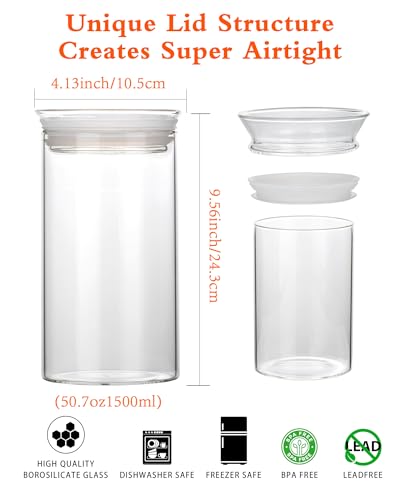 Glass Canisters with Airtight Lids (2 Count)