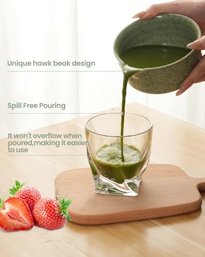 Matcha Whisk Set Ceramic Matcha Kit Set Includes Matcha Bowl (7 Count)