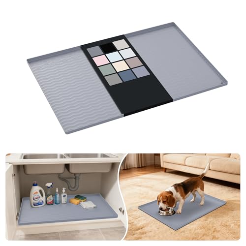 Waterproof Silicone Under Sink Mat 28'' x 22'' Shelf Liner for Kitchen and Bathroom