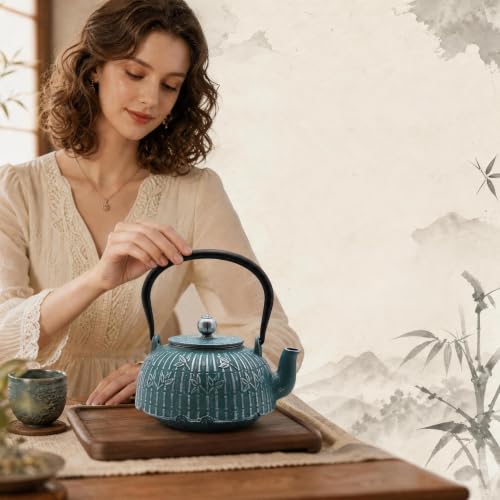 40.6oz Cast Iron Tea Kettle for Stove
