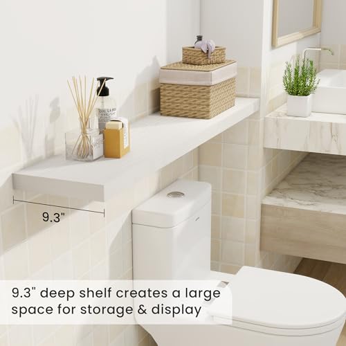 48 Inch White Floating Shelves (2 Count)