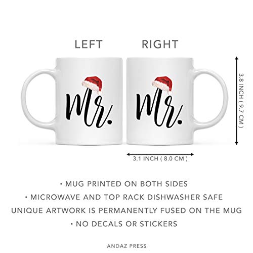 Christmas Winter Holiday 11oz. Coffee Mug Couples Mr. Mrs (2 Count)