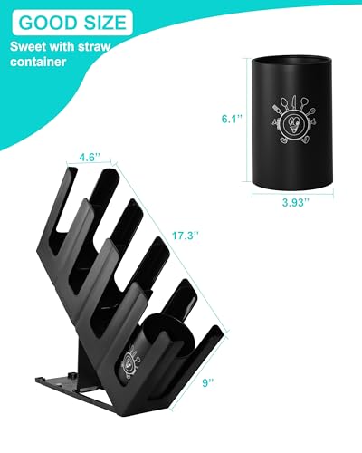 Cup Holder Lid Dispenser with Straw Organizer