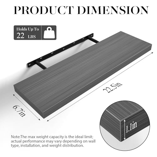 Grey Floating Shelves 22.5in