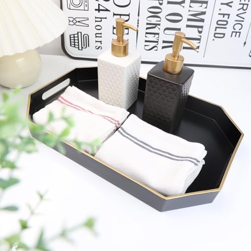 Black Decorative Tray with Handles