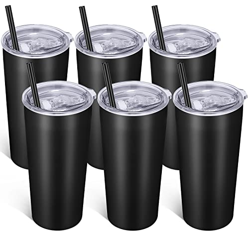 20oz Tumbler Bulk with Lid and Straw 6 Pack (6 Count)