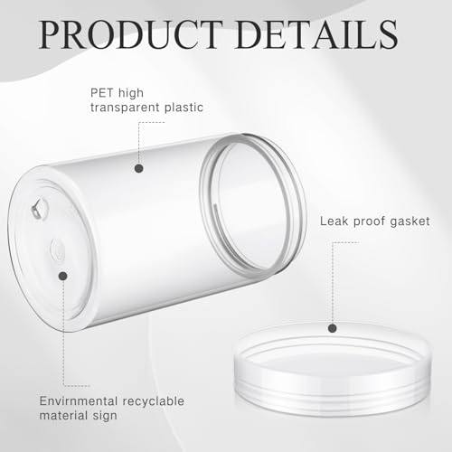 4 Pcs Plastic Jars Wide Mouth with Lids (4 Count)
