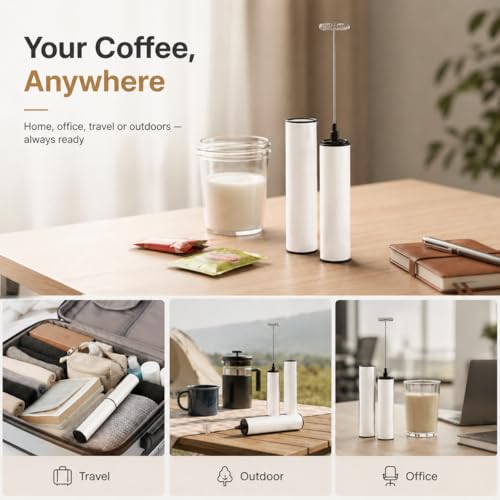Milk Frother Rechargeable Battery Operated Frother for Coffee
