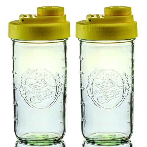 Mason Jar Drinking Cup Pint and Half Drinking Lid and Azure 24oz Jar