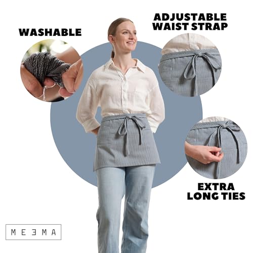 Chef Waist Aprons for Women with Pockets
