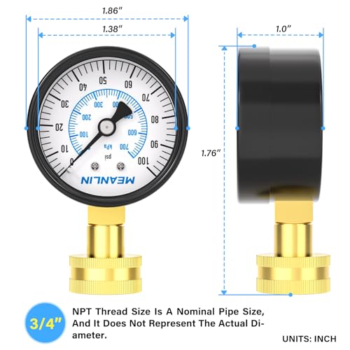 0 100psi Water Pressure Gauge