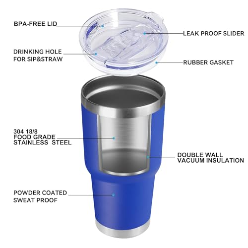 30oz Tumbler Bulk with Lid and Straw (8 Count)