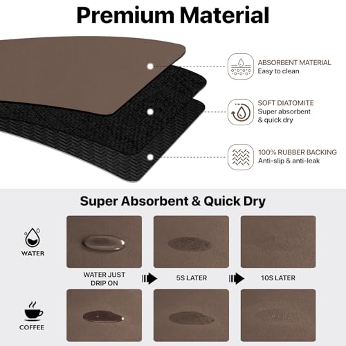 Dish Drying Mat + Faucet Mat for Kitchen Sink (2 Count)