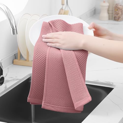 100% Cotton Waffle Weave Kitchen Dish Towels 12 (12 Count)