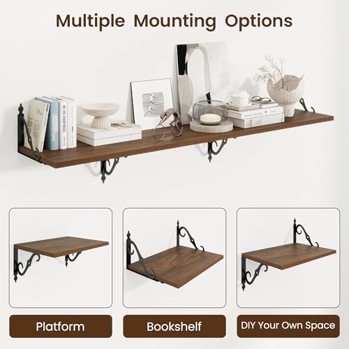 12 Inch Deep Floating Shelves for Wall (2 Count)