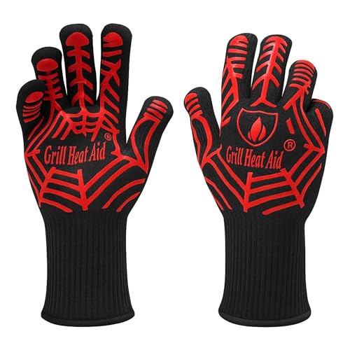 Grill Gloves Heat Proof for Men Grilling BBQ Heat Resistant Gloves (2 Count)