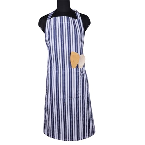 Cotton Aprons for Women with Pockets Adjustable Strap and Waist Ties Reusable Printed Aprons for Baking