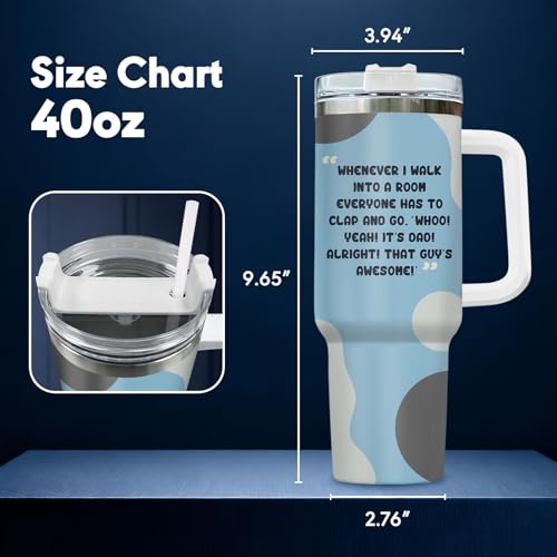 Dad Daddy Cartoon It's 40 oz Tumbler with Handle