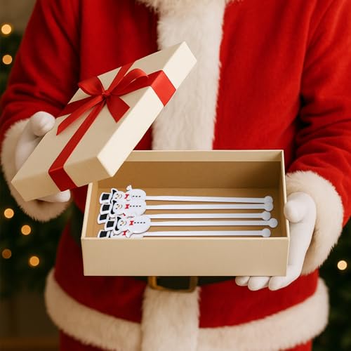30 Pcs Christmas Drink Stirrers Winter Snowman Stir Sticks (30 Count)