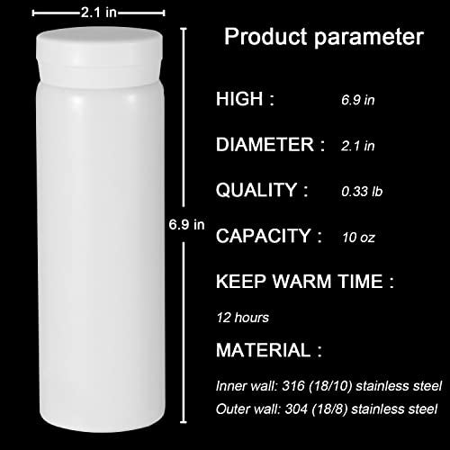 10oz Mini Water Bottle Stainless Steel Thermos Small Flask