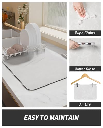 Coffee Mat Hide Stain Rubber Backed Absorbent Dish Drying Mat for Kitchen Counter