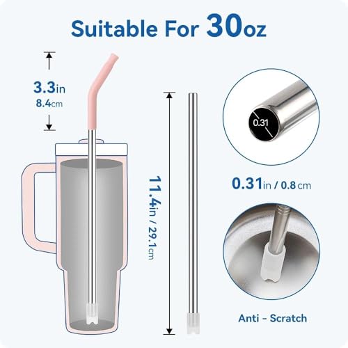 Straight Metal Straws for Stanley 30oz