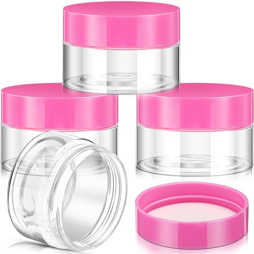 4 Pcs Plastic Jars Wide Mouth with Lids (4 Count)
