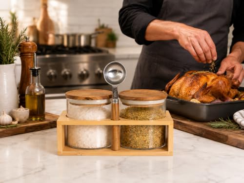 18 oz Glass Seasoning Jars with Wood Lids