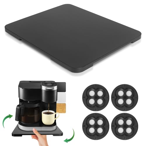 360°Rolling Tray Bamboo Kitchen Appliance Slider for Coffee Maker Pot