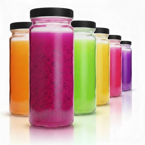 Clear Glass Water Bottles Set (6 Count)