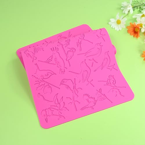 Silicone Mold 3D Hollow Out Lace Mold Kitchen Lace Emboss Mat Magpie Bird Silicone Fondant Cake Decorating Chocolate Sugarcraft Moulds