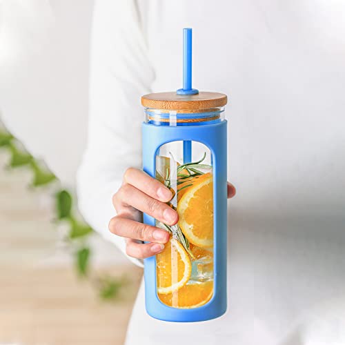 20oz Glass Tumbler with Straw and Lid