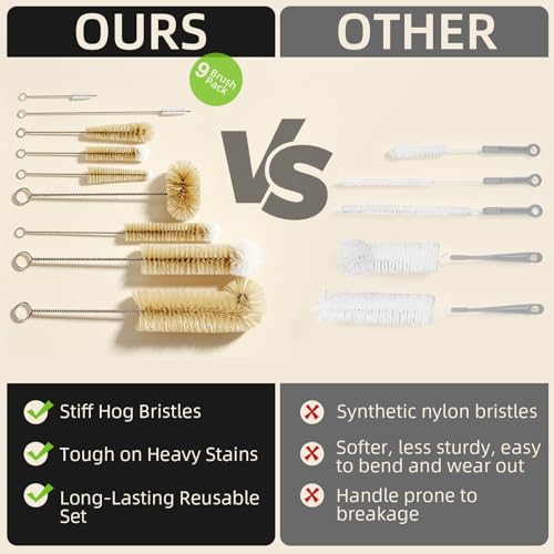 9 Pcs Bottle Brush Set